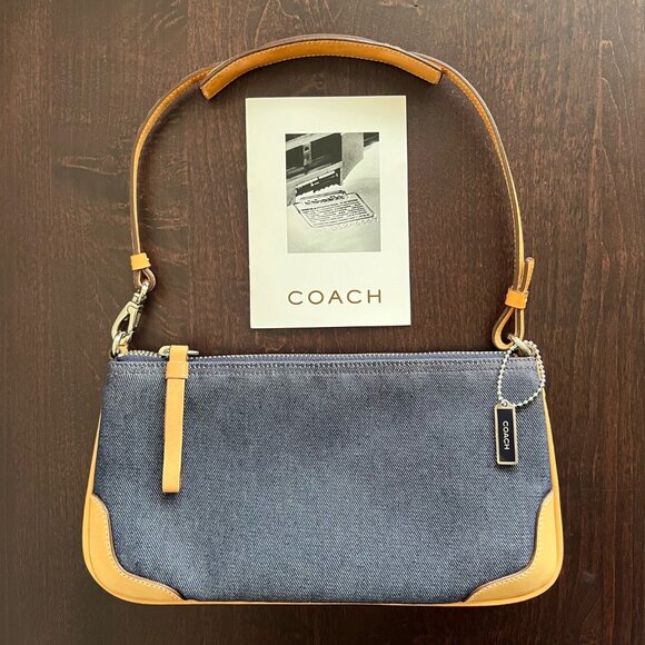 Coach Denim/Leather Trim Mini Purse Perfect Condition! - Picture 1 of 7